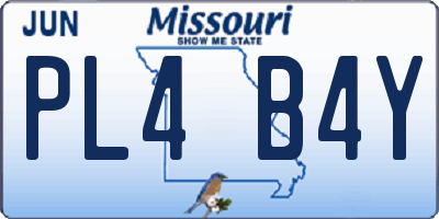 MO license plate PL4B4Y