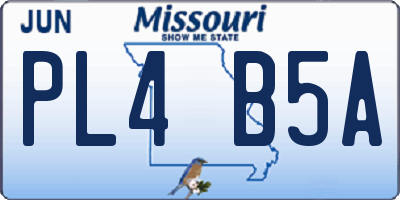 MO license plate PL4B5A