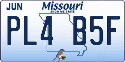 MO license plate PL4B5F
