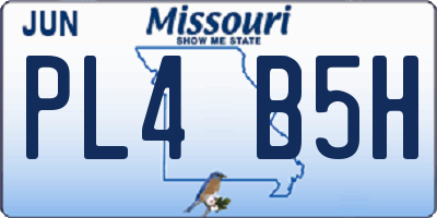 MO license plate PL4B5H