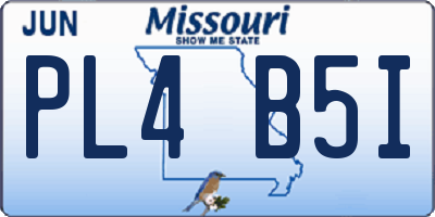 MO license plate PL4B5I