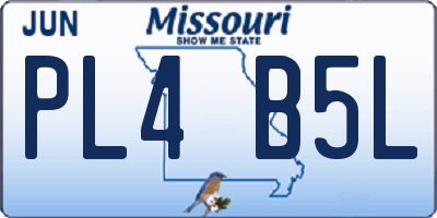 MO license plate PL4B5L