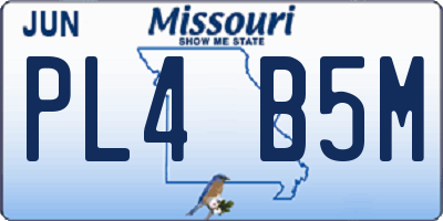 MO license plate PL4B5M