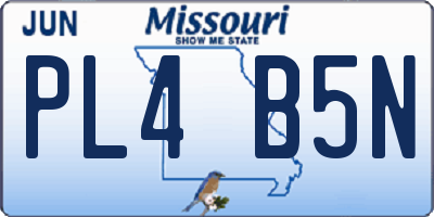 MO license plate PL4B5N
