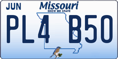 MO license plate PL4B5O