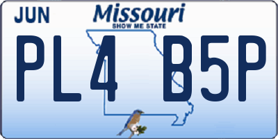 MO license plate PL4B5P