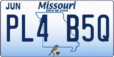 MO license plate PL4B5Q