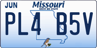 MO license plate PL4B5V
