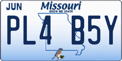 MO license plate PL4B5Y