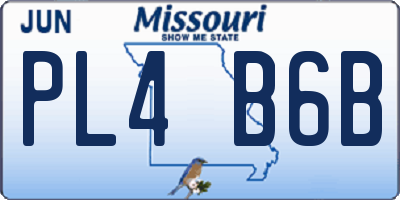 MO license plate PL4B6B