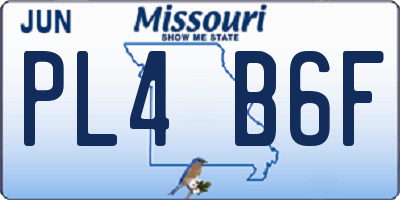 MO license plate PL4B6F