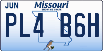 MO license plate PL4B6H