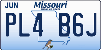 MO license plate PL4B6J