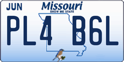 MO license plate PL4B6L