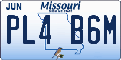 MO license plate PL4B6M