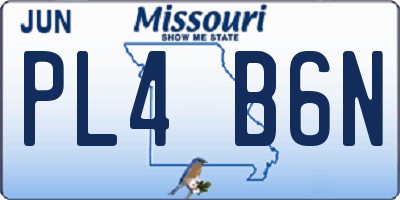 MO license plate PL4B6N