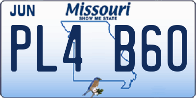 MO license plate PL4B6O