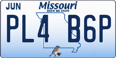 MO license plate PL4B6P