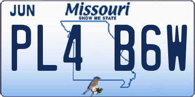 MO license plate PL4B6W