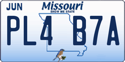 MO license plate PL4B7A