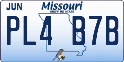 MO license plate PL4B7B