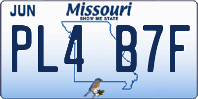 MO license plate PL4B7F