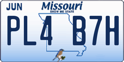 MO license plate PL4B7H