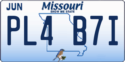 MO license plate PL4B7I