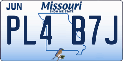 MO license plate PL4B7J