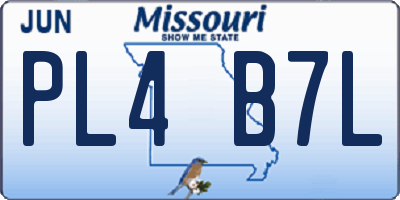 MO license plate PL4B7L