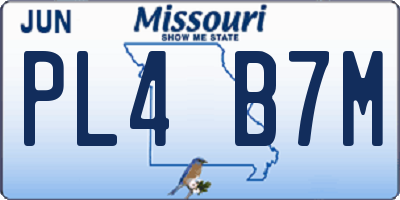 MO license plate PL4B7M
