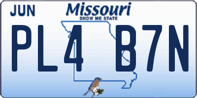 MO license plate PL4B7N