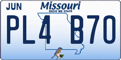 MO license plate PL4B7O