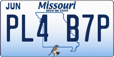 MO license plate PL4B7P
