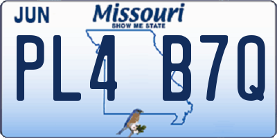 MO license plate PL4B7Q