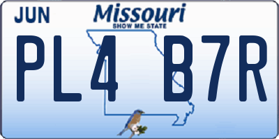 MO license plate PL4B7R