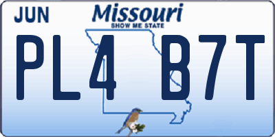 MO license plate PL4B7T