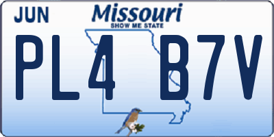 MO license plate PL4B7V