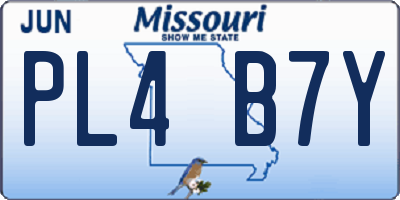 MO license plate PL4B7Y