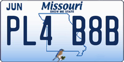 MO license plate PL4B8B