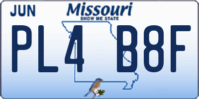 MO license plate PL4B8F