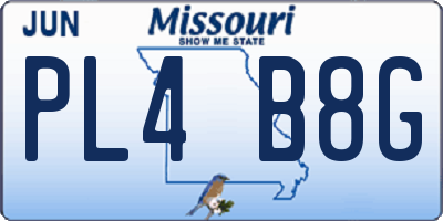 MO license plate PL4B8G