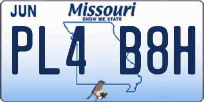 MO license plate PL4B8H