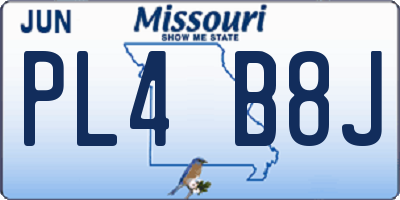 MO license plate PL4B8J