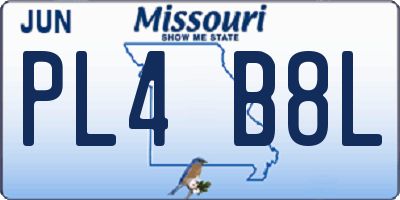 MO license plate PL4B8L