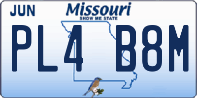 MO license plate PL4B8M