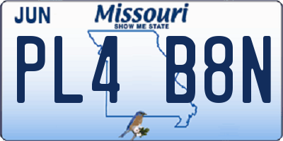 MO license plate PL4B8N