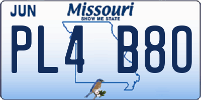 MO license plate PL4B8O