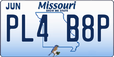 MO license plate PL4B8P