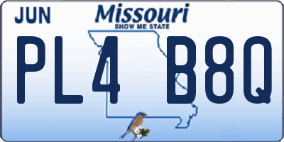MO license plate PL4B8Q